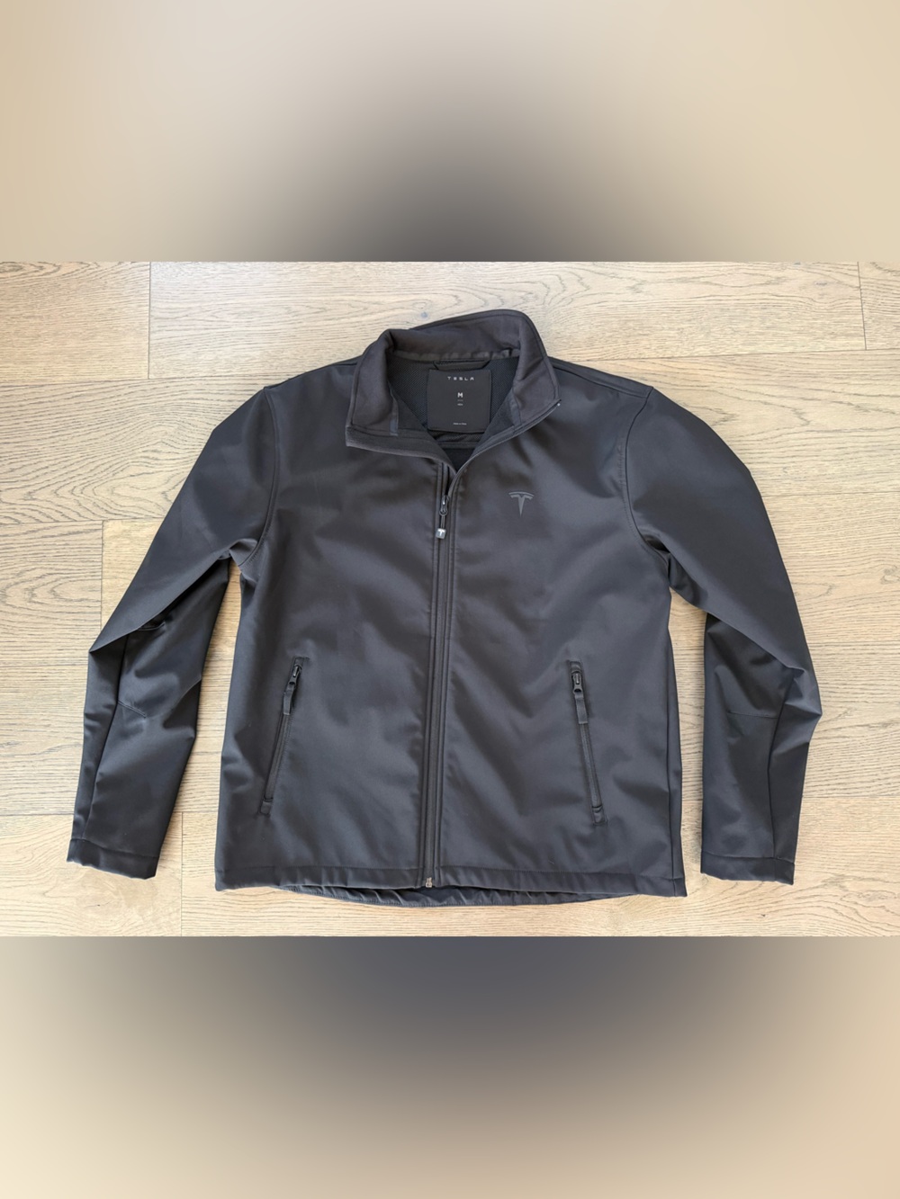 Tesla Soft Shell Jacket Black Embroidery Logo Men’s MEDIUM Full Zip